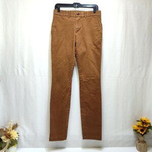 GAP Skinny Performance Chino Pants Mens 30x34 Sable Brown Cotton Blend Slim Fit